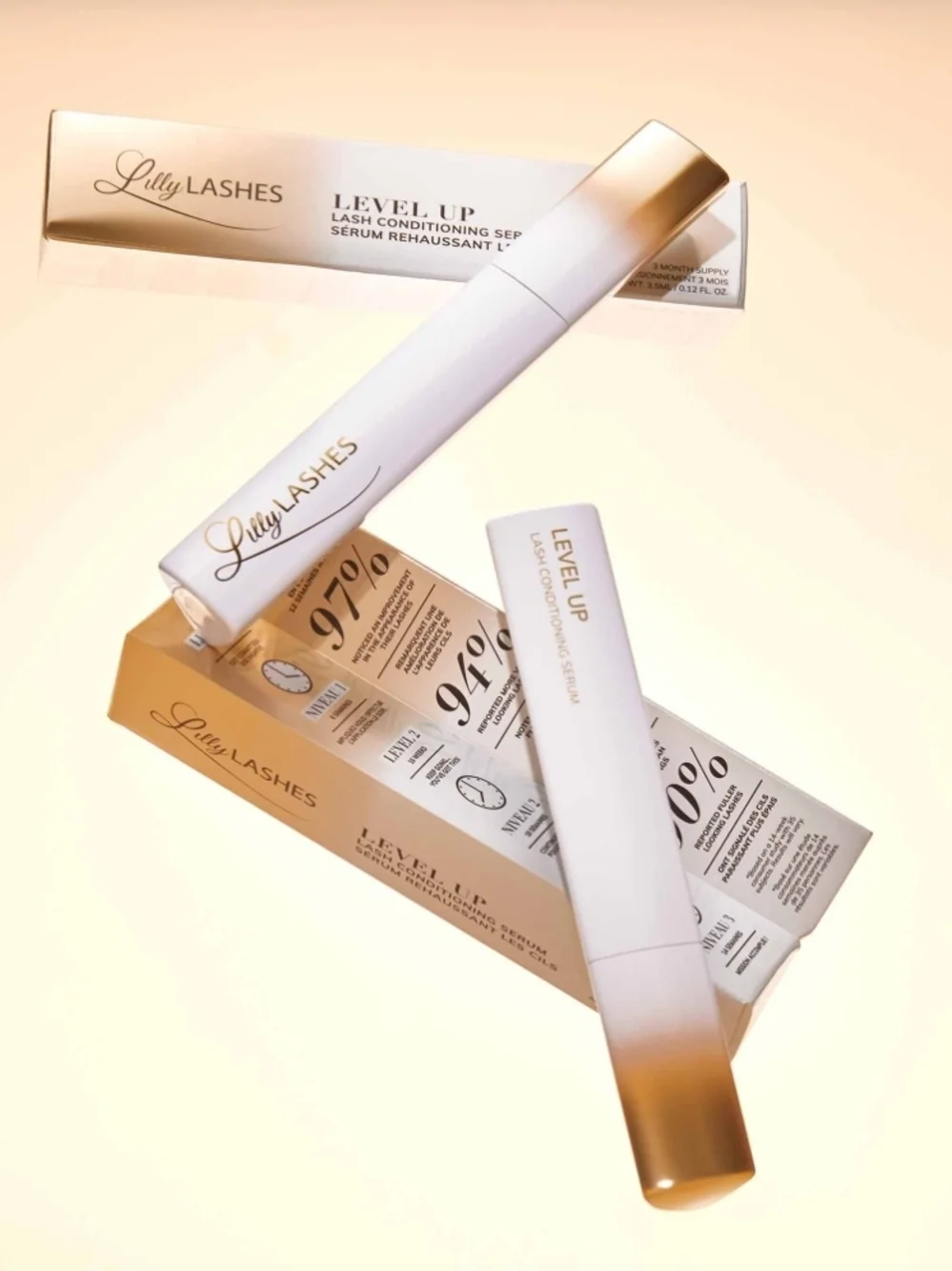 NEW Lilly Lashes Level Up Lash Enhancing Serum - Gold & White - Picture 3 of 8